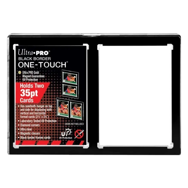 UP - 2-Card Black Border ONE-TOUCH Magnetic Holder