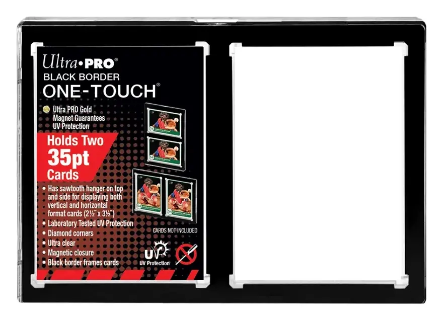 UP - 2-Card Black Border ONE-TOUCH Magnetic Holder