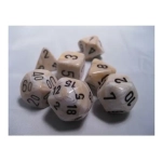 Dice Sets Ivory/Black Marbleized Polyhedral 7-Die Set