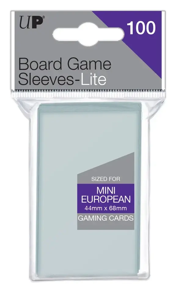 UP - Lite Mini European Board Game Sleeves 44mm x 68mm (100 Sleeves)