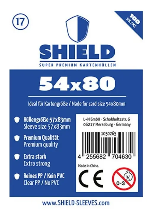 Shield Thin - 100 dünne Kartenhüllen (54 x 80 mm)