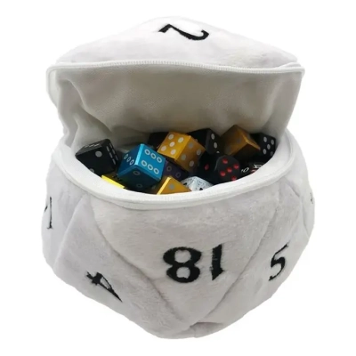 UP - D20 Plush Dice Bag - White