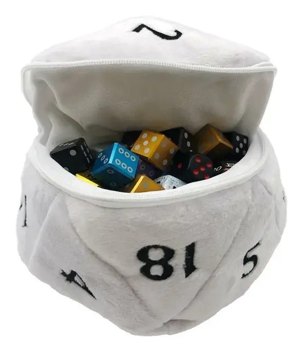 UP - D20 Plush Dice Bag - White