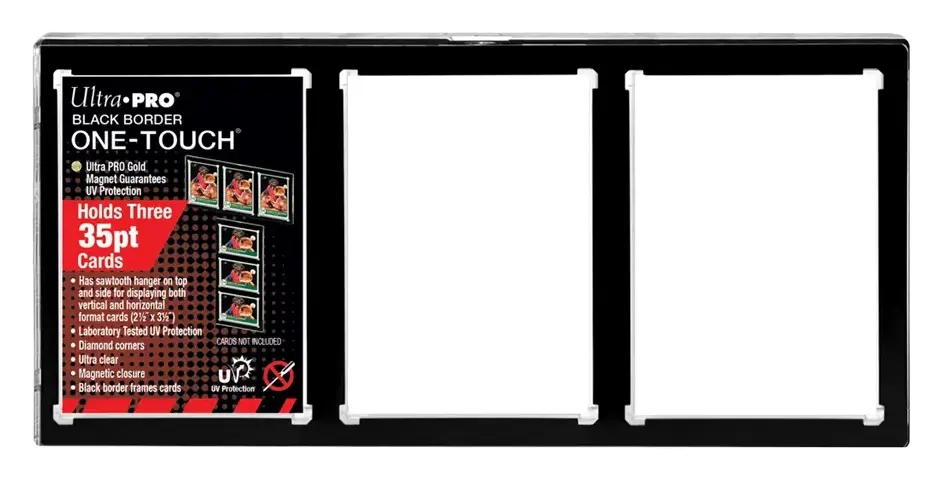 UP - 3-Card Black Border ONE-TOUCH Magnetic Holder