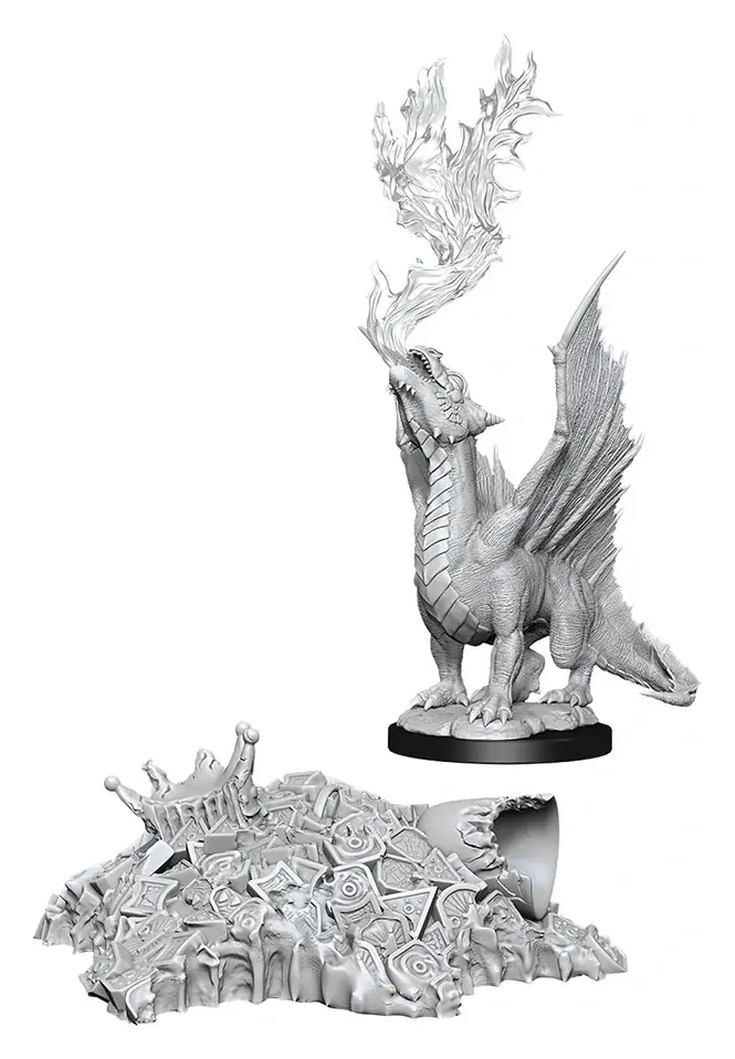 D&D Nolzur's Marvelous Miniatures - Gold Dragon Wyrmling & Small Treasure Pile