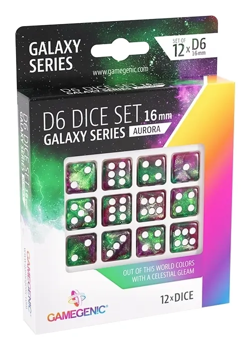 Galaxy Series - Aurora - D6 Dice Set 16 mm (12 pcs)