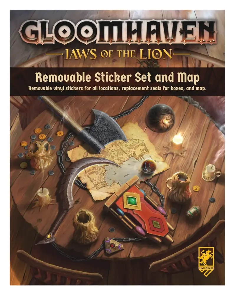 Gloomhaven: Jaws of the Lion Removable Sticker Set & Map - EN