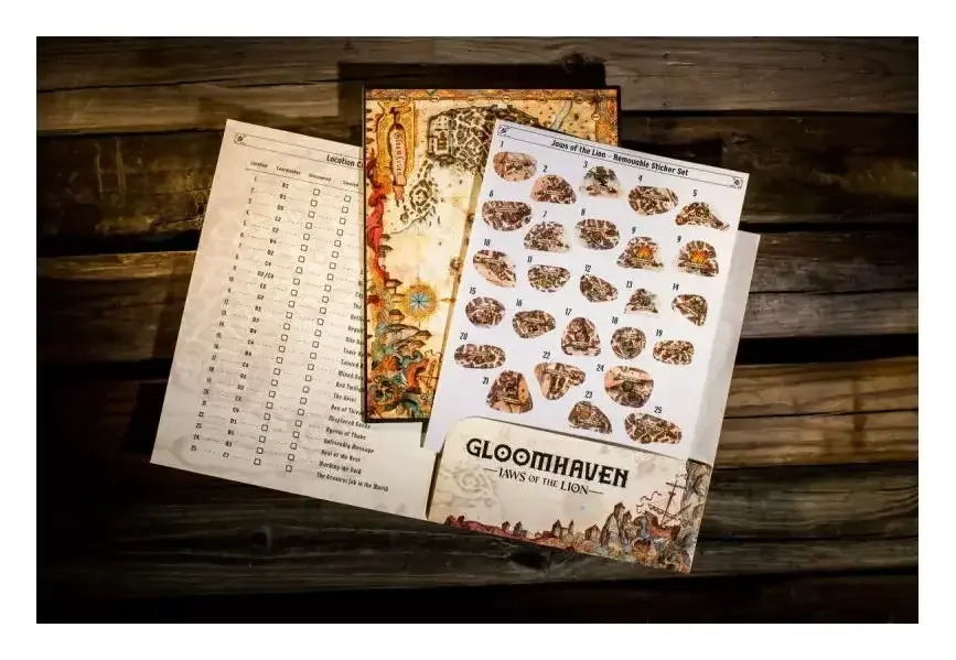 Gloomhaven: Jaws of the Lion Removable Sticker Set & Map - EN