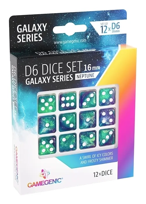 Galaxy Series - Neptune - D6 Dice Set 16 mm (12 pcs)