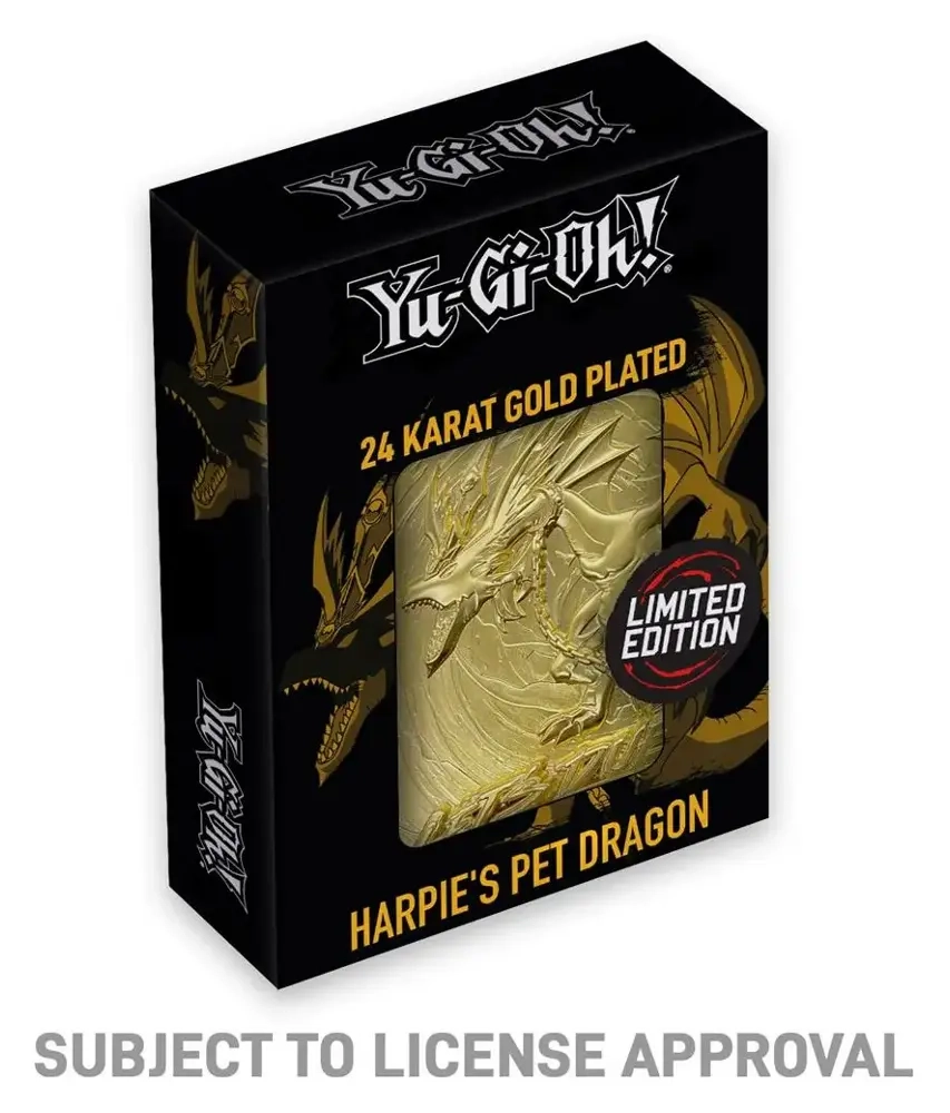 Yu-Gi-Oh! Limited Edition 24k Gold Plated Harpie's Pet Dragon Metal Card