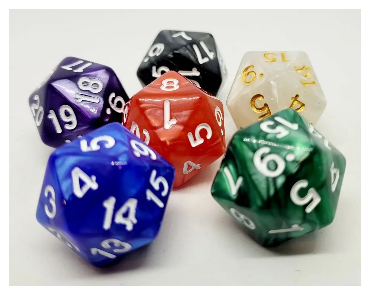 Würfelset: Spindown D20 (6 Stück)