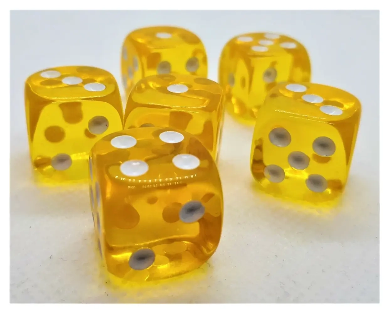 16mm Würfel D6 Transparent: Yellow (12)