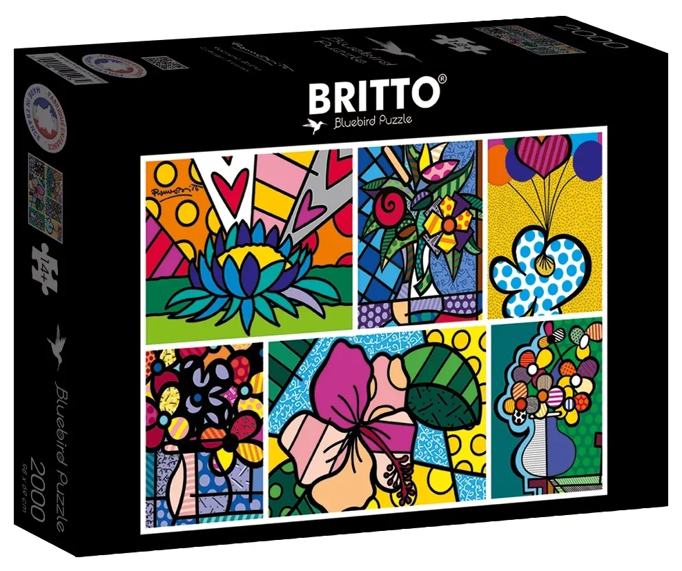 Romero Britto - Collage: Flowers