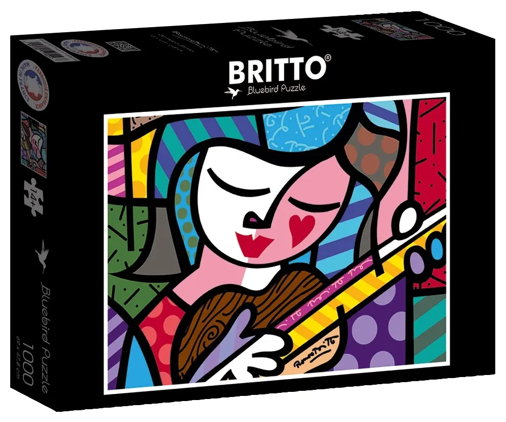 Romero Britto - Girl with guitar