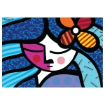 Romero Britto - Girl with flower