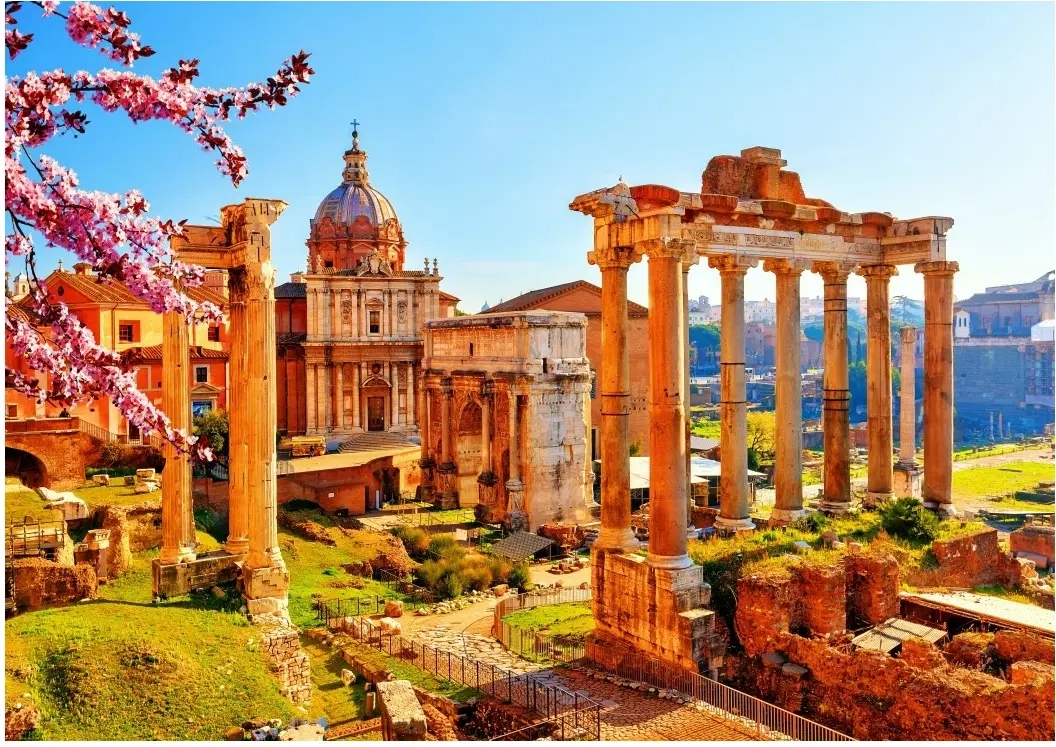 Roman Ruins in Spring - Italy