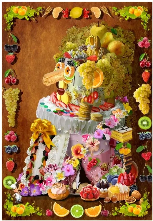 La Cantatrice Gâteau inspirée par Arcimboldo