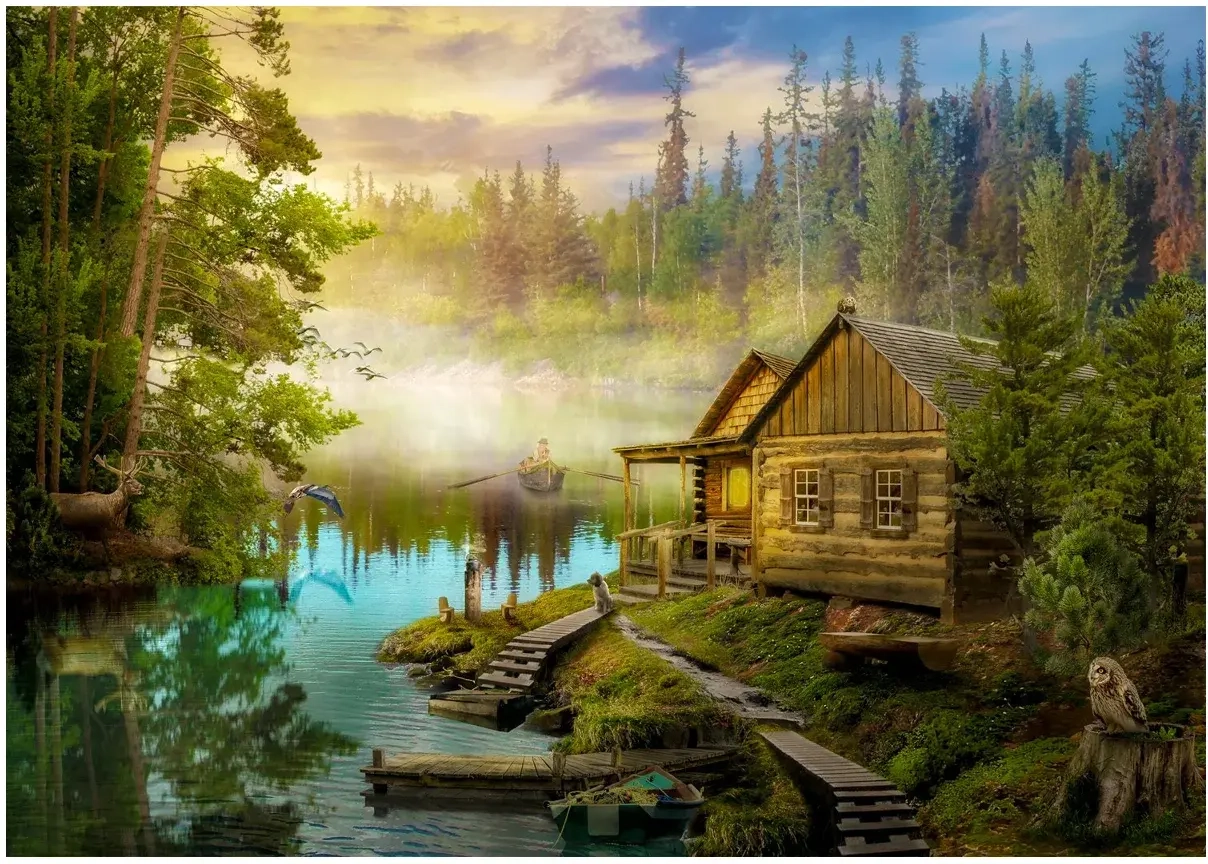 A Log Cabin on the River