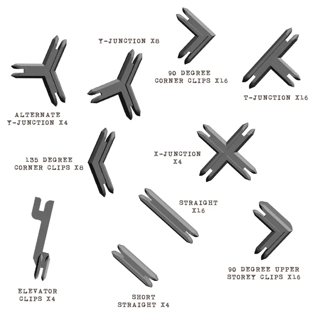 Plastic Terrain Clips - Grey - EN