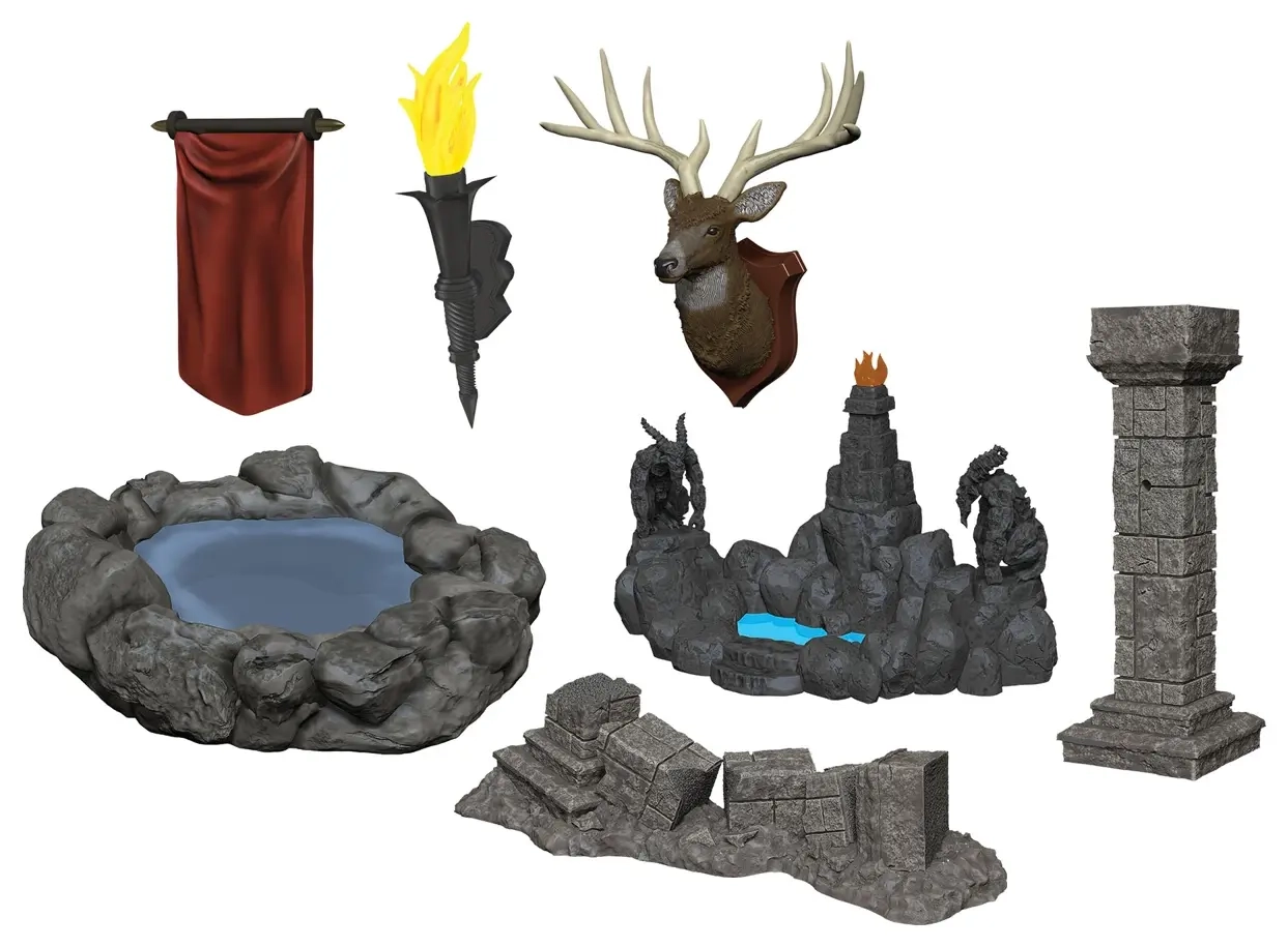 WizKids Deep Cuts Unpainted Miniatures - Pools & Pillars