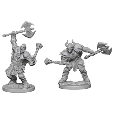 Pathfinder Deep Cuts Unpainted Miniatures - Half-Orc Male Barbarian