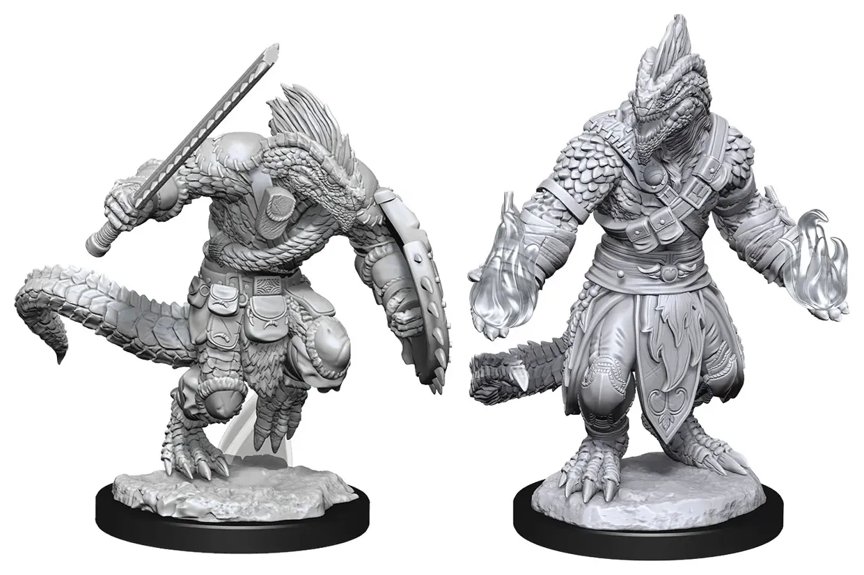 D&D Nolzur's Marvelous Miniatures: Lizardfolk Barbarian & Lizardfolk Cleric (2 Units) - EN