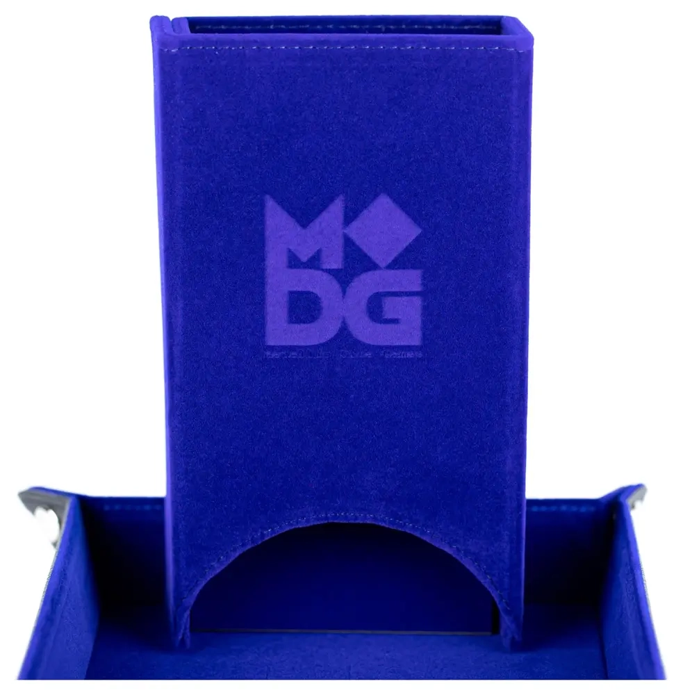 Fold Up Velvet Dice Tower Blue