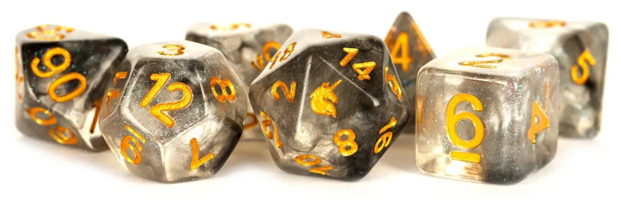 Unicorn Resin Polyhedral Dice Set Rogue Rage (7)