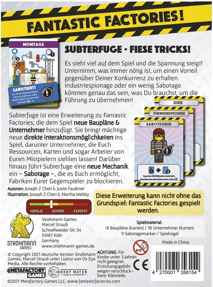 Fantastic Factories Erweiterung - Subterfuge