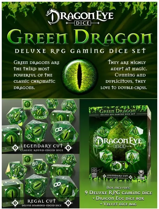 Green Dragon Dice Legendary D10 Set (9)