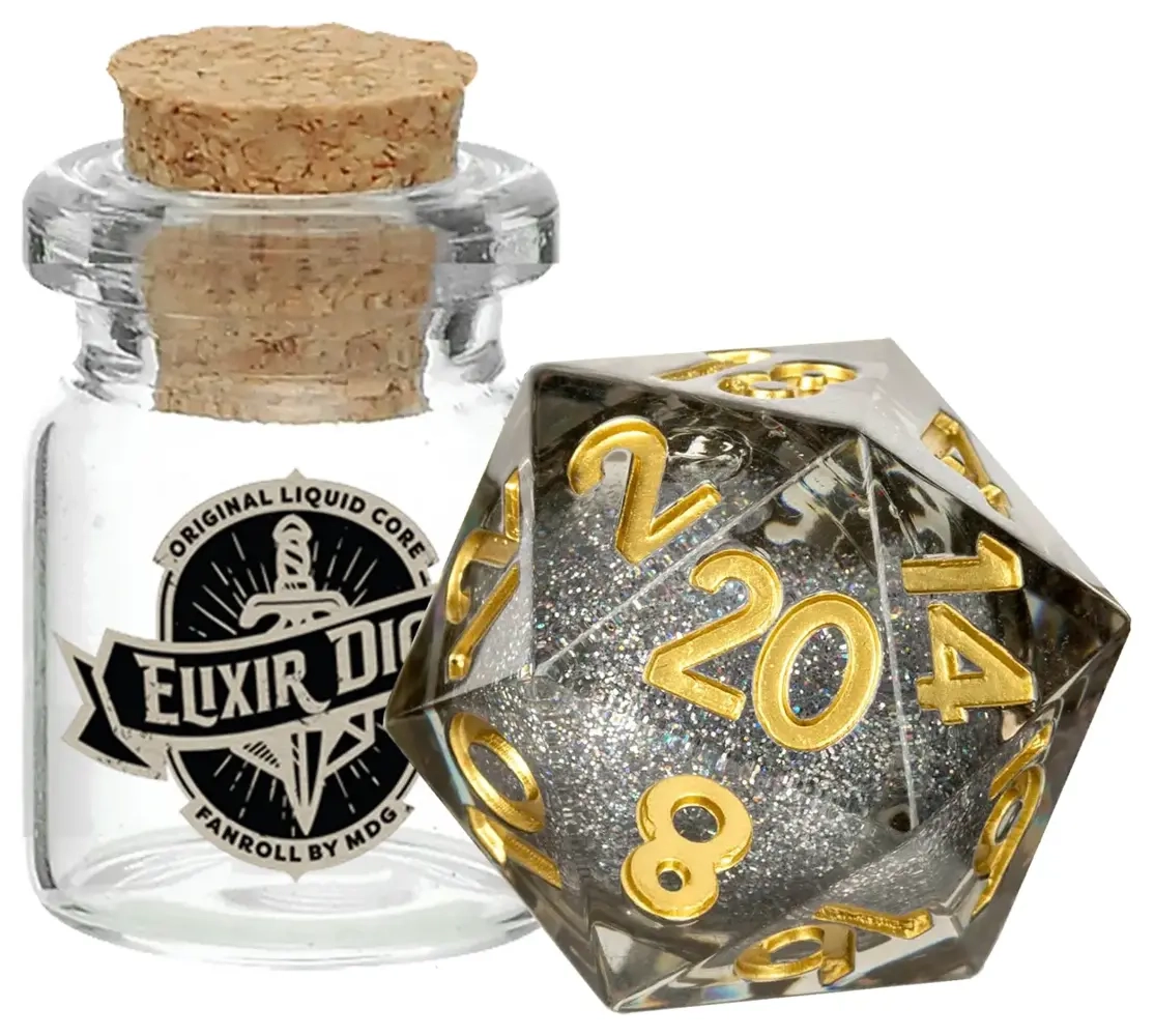 55mm D20 Elixir Liquid Core Dice Vanishing Oil