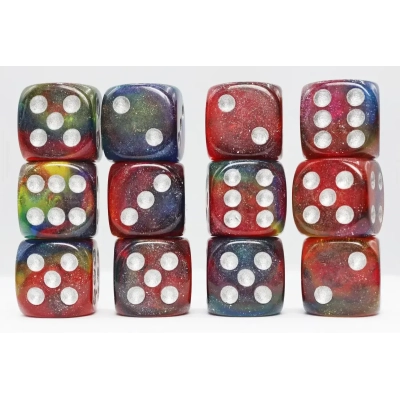 Cosmic Mystery Glitter Dice D6 Pip (12)