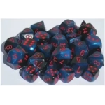 Gemini 12mm d6 with pips (36 Dice Block) - Black-Starlight w/red