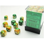 Dice Sets Gold-Green/White Gemini 12mm d6 (36)