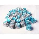 Gemini 12mm d6 Dice Blocks with pips Dice Blocks (36 Dice) - Steel-Teal w/white