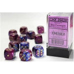 Gemini 16mm d6 with pips Dice Blocks (12 Dice) - Blue-Purple w/gold