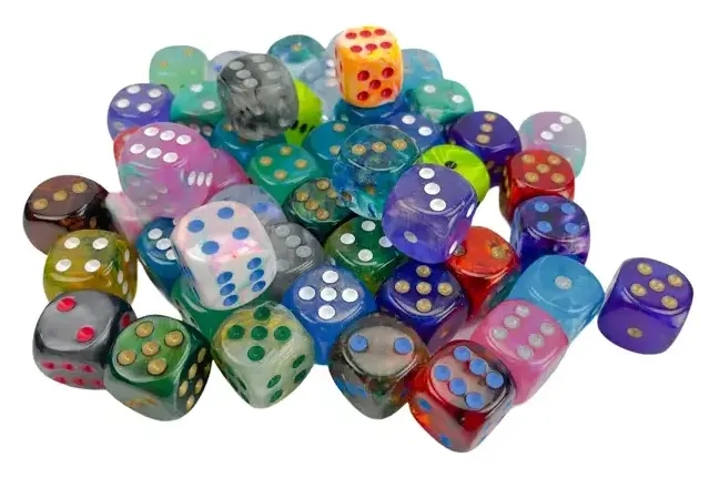 Bag of 50 Asst. Signature 16mm d6 w/pips Dice