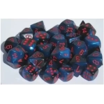 Gemini 16mm d6 with pips Dice Blocks (12 Dice) - Black-Starlight w/red