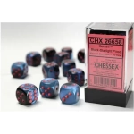 Gemini 16mm d6 with pips Dice Blocks (12 Dice) - Black-Starlight w/red