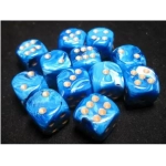 Dice Sets Blue/Gold Vortex 16mm d6 (12)