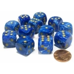 Dice Sets Blue/Gold Vortex 16mm d6 (12)