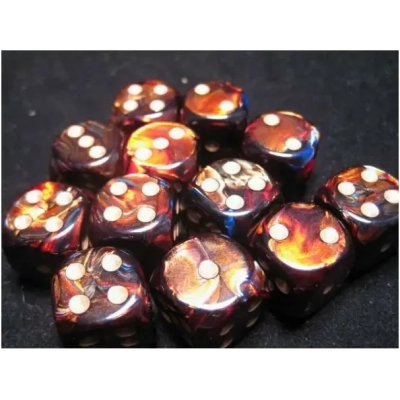 Dice Sets Blue Blood/Gold Scarab 16mm d6 (12)