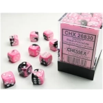 Gemini 12mm d6 Dice Blocks with pips Dice Blocks (36 Dice) - Black-Pink w/white