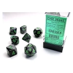 Dice Sets Gemini 5 Black-Grey/Green Polyhedral 7-Die Set