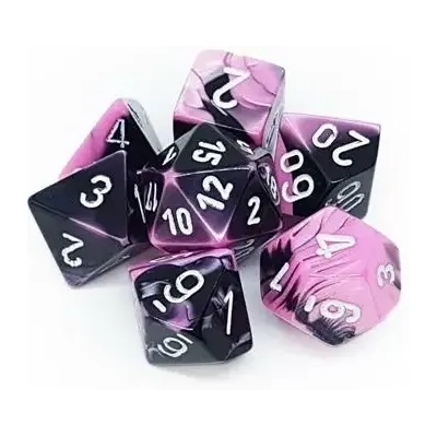 Dice Sets Black-Pink/White Gemini Polyhedral 7-Die Set