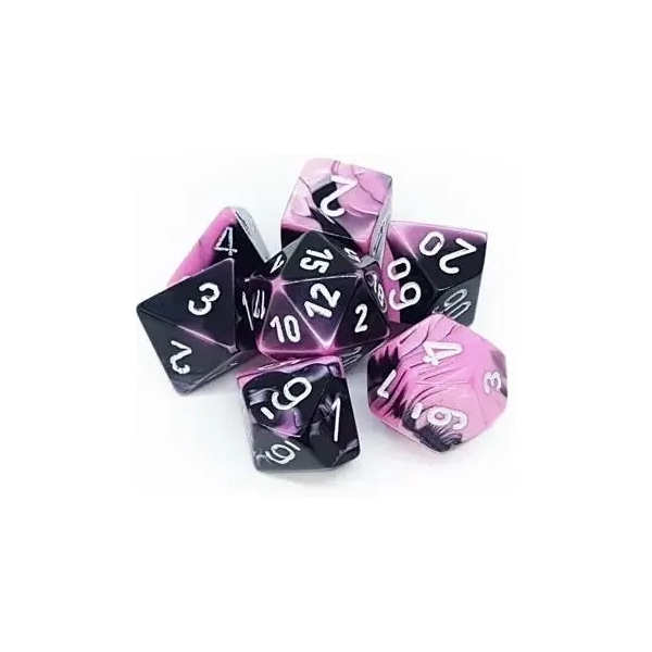 Dice Sets Black-Pink/White Gemini Polyhedral 7-Die Set