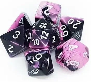 Dice Sets Black-Pink/White Gemini Polyhedral 7-Die Set