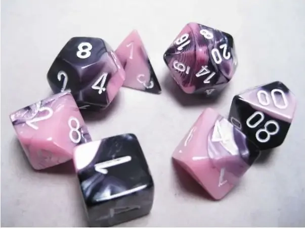 Dice Sets Black-Pink/White Gemini Polyhedral 7-Die Set