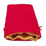 Dice Bag Red Velvet Dice Bag with Gold Satin Lining 4x6