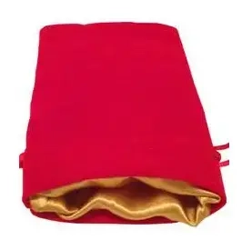 Dice Bag Red Velvet Dice Bag with Gold Satin Lining 4x6